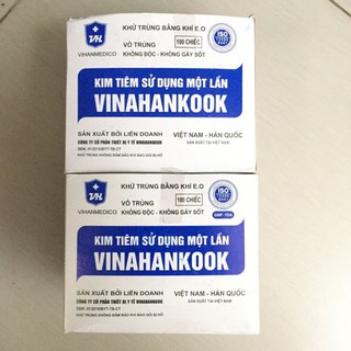 Hộp 100 cây Kim tiêm 20G Vinahankook (đầu kim 20G)