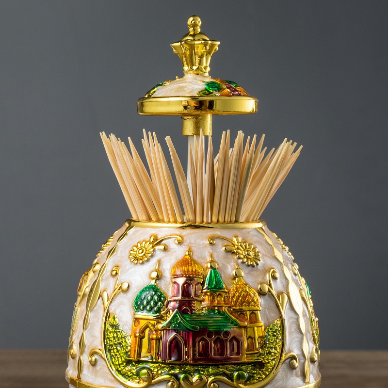 Hộp đựng tăm phong cách Châu âu retro thiết kế thông minh hoa văn tinh xảo