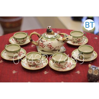 Bộ ấm chén con trâu. Hàng sứ Bát Tràng
