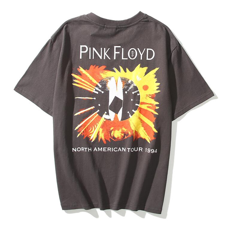 Áo thun tay ngắn in hình mặt trời cổ điển rộng rãi PINK FLOYD VINTAGE giống Justin Bieber