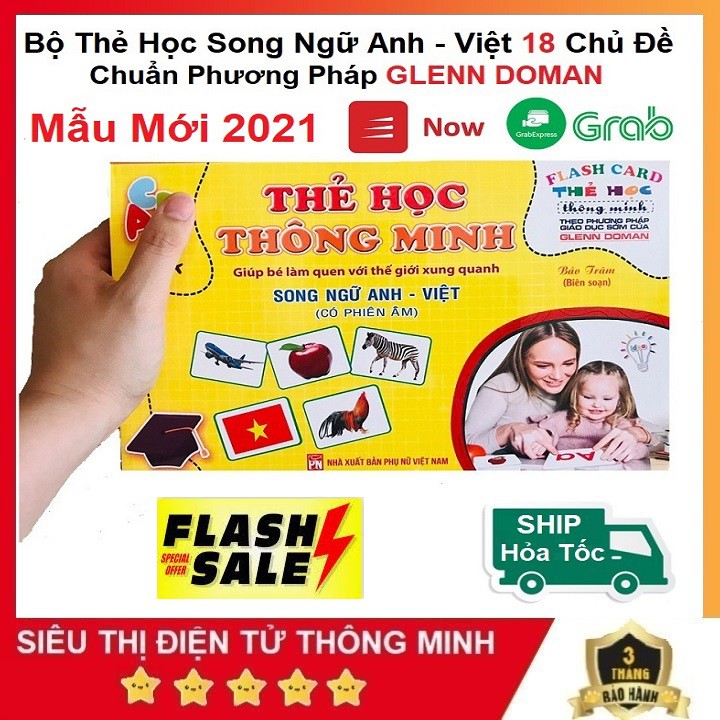 Bộ Thẻ Vừa Chơi Vừa Học Thông Minh, 18 Chủ Đề Dùng Cho Bé Từ 1 Đến 6 Tuổi - Chuẩn Glenn Doman Flashcard