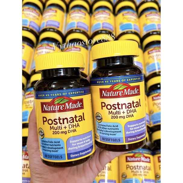 Vitamin tổng hợp cho phụ nữ sau sinh Nature Made Postnatal Multi DHA 60 viên của Mỹ