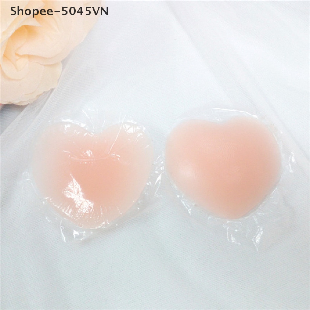 Cặp miếng dán ngực tự dính bằng silicon hình tròn/trái tim/bông hoa