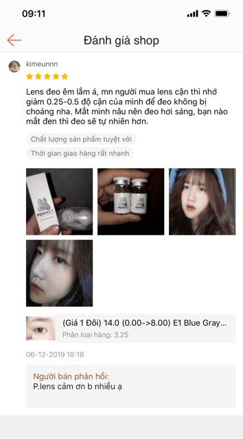 [Mã FAMAYFA2 giảm 10K đơn 50K] Link 2 (Giá 1 Chiếc) 14.0 (0.00->8.00) Lens E1 Blue Gray - Kính Áp Tròng