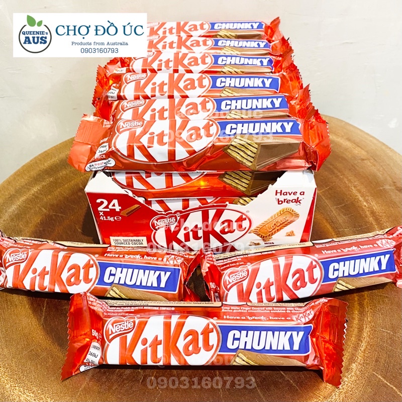 KitKat New 2023 - Bánh xốp KitKat phủ chocolate 4F - nhập Úc