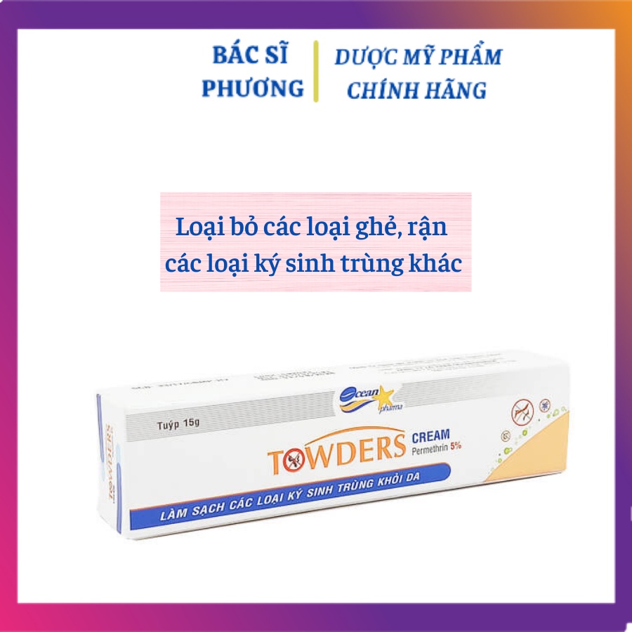 Kem làm sạch các loại ký sinh trùng khỏi da TOWDERS CREAM 15g