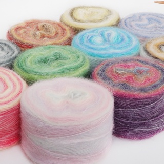 Len mohair loang siêu mềm mịn cuộn 100g