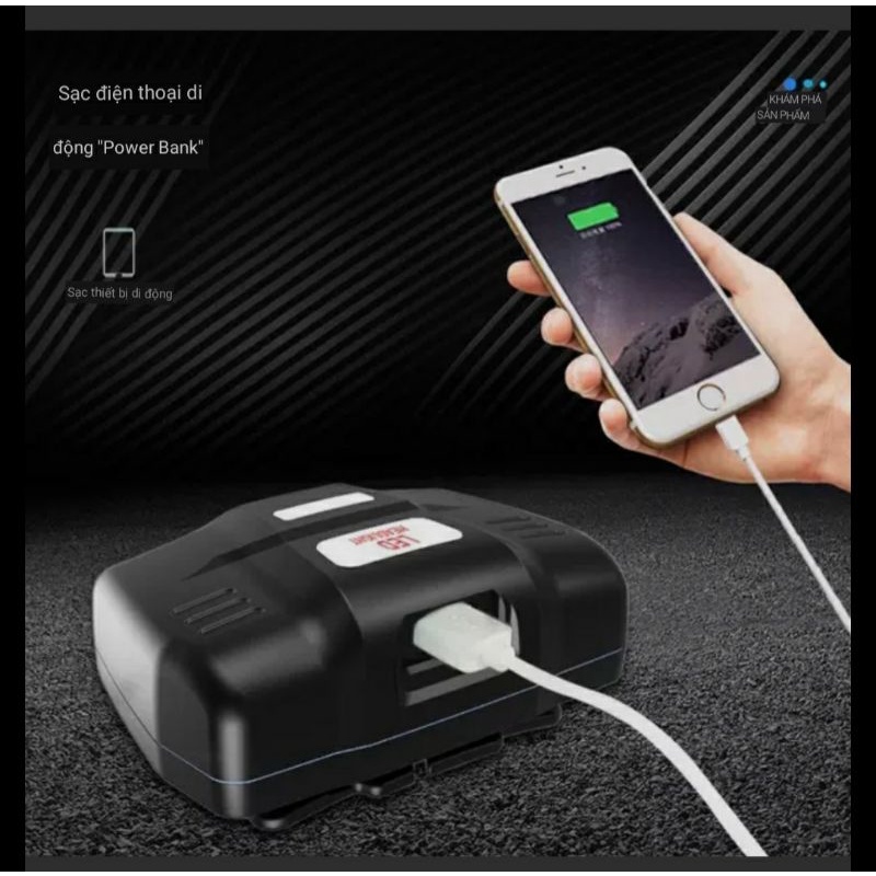 Đèn Pin Đội Đầu Siêu Sáng P90 chiếu xa 1000m kèm 3 pin 18650