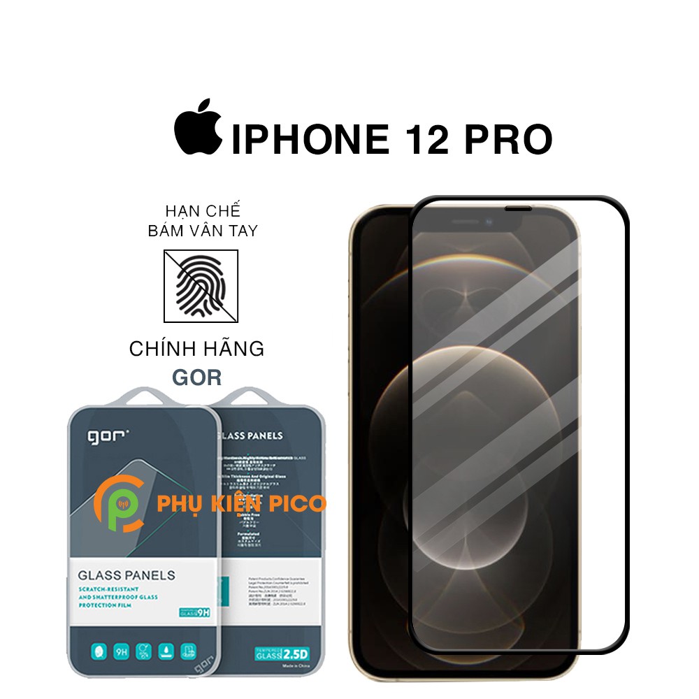 Cường lực Iphone 12 Pro vân mờ chống vân tay chính hãng Gor - Dán màn hình Iphone 12 Pro