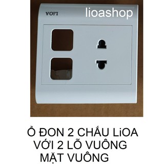 Ổ ĐƠN 2 CHẤU VỚI 2 LỖ VUÔNG LiOA MẶT VUÔNG.