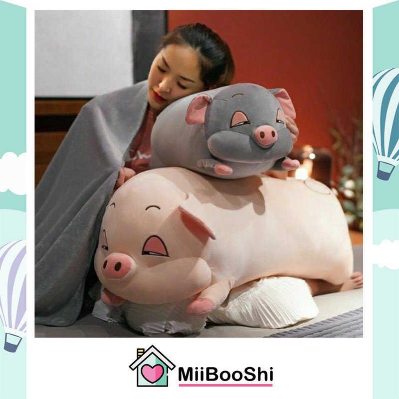 Gối kèm chăn hình thú văn phòng 3 trong 1 đa năng tiện lợi hình heo xinh xắn đáng yêu MiibooShi SC858