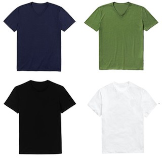 Combo 4 áo thun nam cổ tim, cổ tròn tay ngắn vải cotton mềm mịn hàng cao cấp