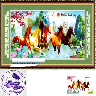 Tranh đính đá ngựa Mã Đáo Thành Công. Kích thước: 150x65cm