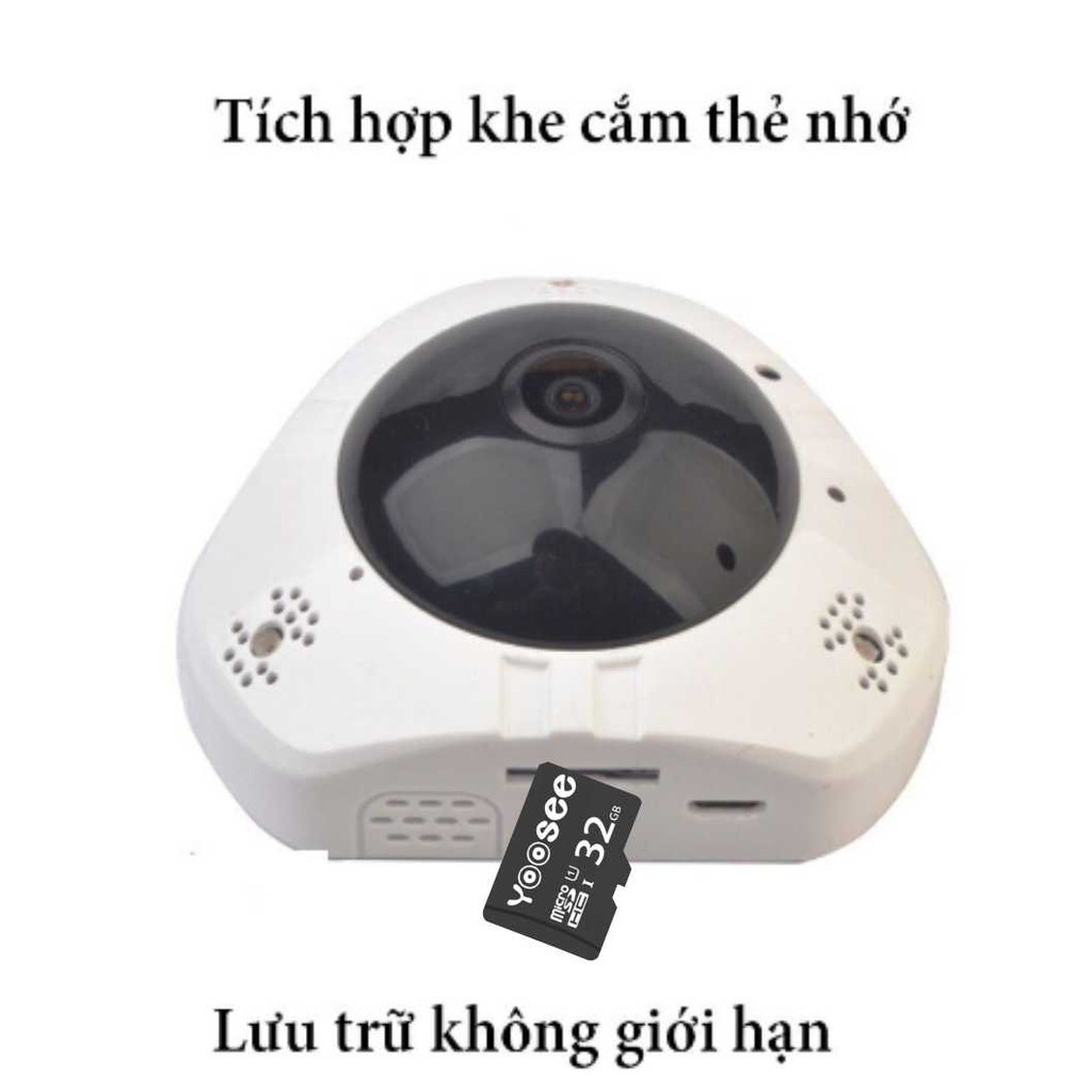 [Lỗi 1 đổi 1] Camera WIFI Giám Sát Mini Ốp Trần, Tường VR360 Chính Hãng