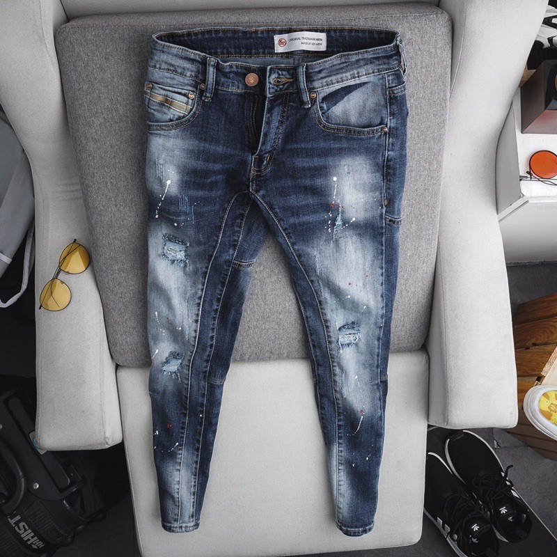Skinny jean nam vẩy sơn cao cấp