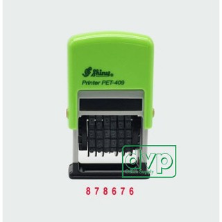 Dấu Date 6 số xoay tay Shiny có mực S-409, chữ cao 4mm