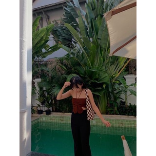 Nơ Crochet Crop - Áo móc len - Ichi.sg
