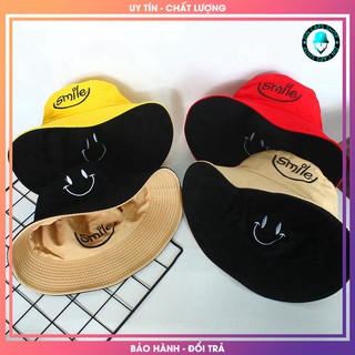 Mũ Bucket Nón Tai Bèo 2 Mặt SMILE vải kaki 2 lớp