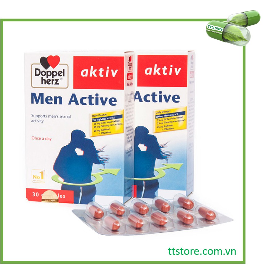 Aktiv Men Active DoppelHerz (Hộp 30 viên) - Tăng cường sinh lý nam [Active, activ]