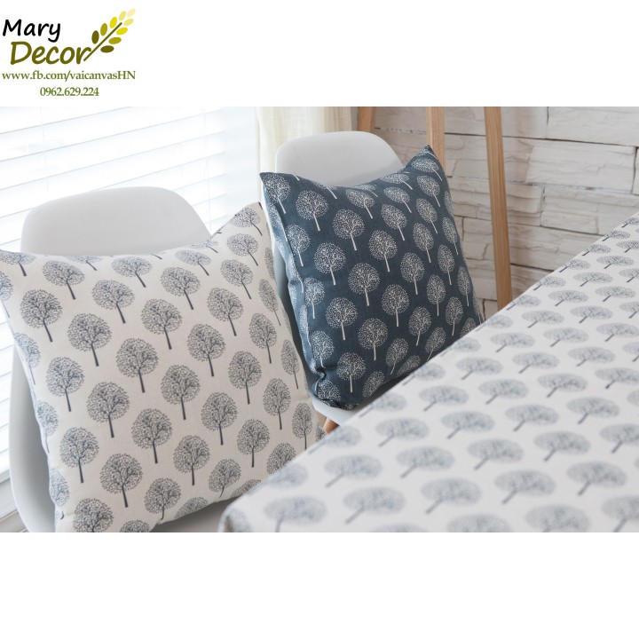 Gối tựa sofa Mary Decor - Họa tiết cây xám G-A06