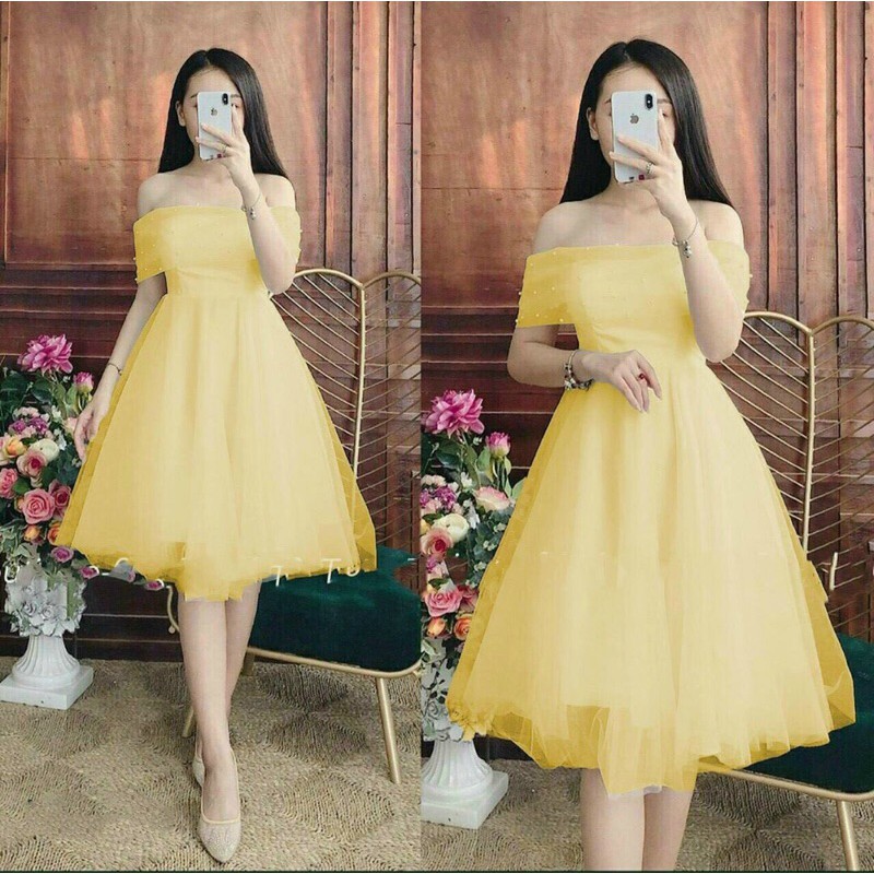 ẢNH VÀ VIDEO THẬT 1000% _ ĐẦM CÔNG CHÚA TRỄ VAI ĐÍNH CƯỜM