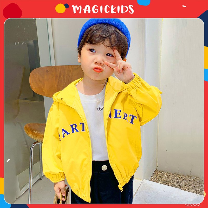 Áo khoác gió có mũ 2 lớp thu đông cho bé trai bé gái Magickids Áo khoác dù trẻ em chắn gió AO21010