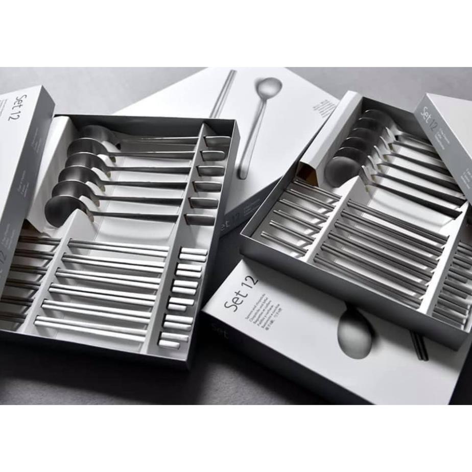 Bộ 12 thìa muỗng đũa inox kháng khuẩn 304