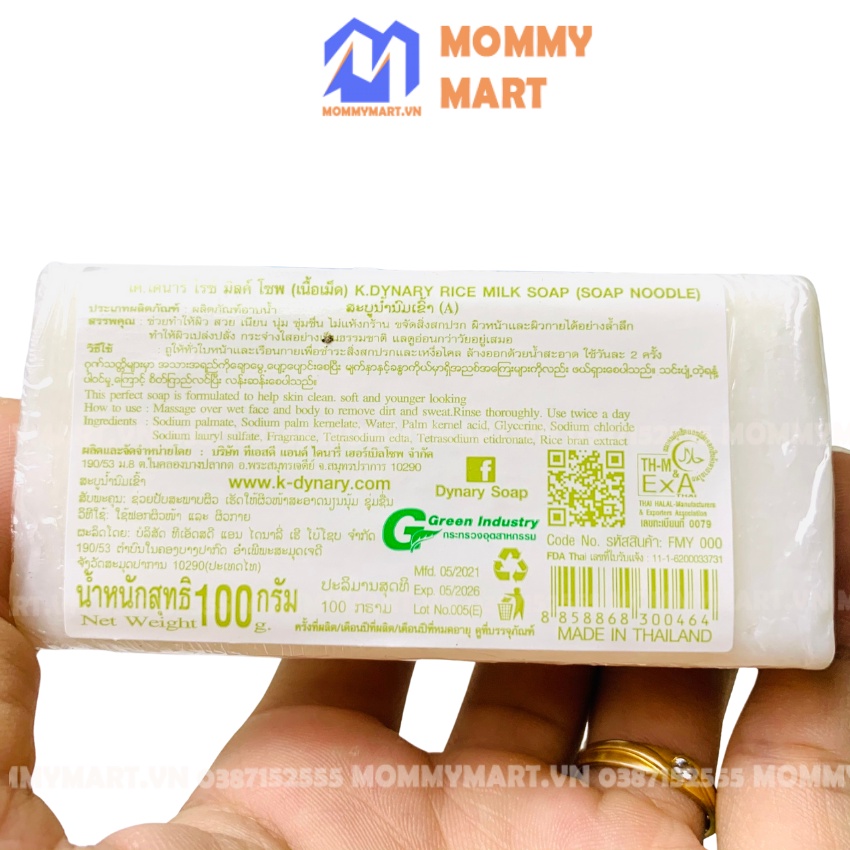 Xà phòng cám gạo sữa dê cao cấp DYNARY 100g siêu thơm an toàn cho da Mommymart