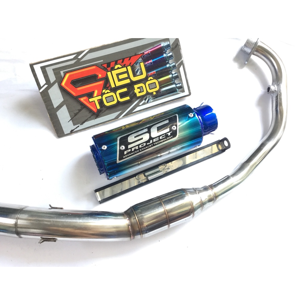 PÔ SC TRÒN LƯỚI TITAN FULL cổ bầu hơi inox exciter, winer, sonic, raider, satria, gsx, FZ, CBR, TFX, R15