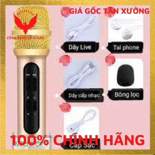 Micro livestream thu âm C11, hát karaoke, kết nối 2 điện thoại cùng lúc, tặng tai nghe thông minh cao cấp.