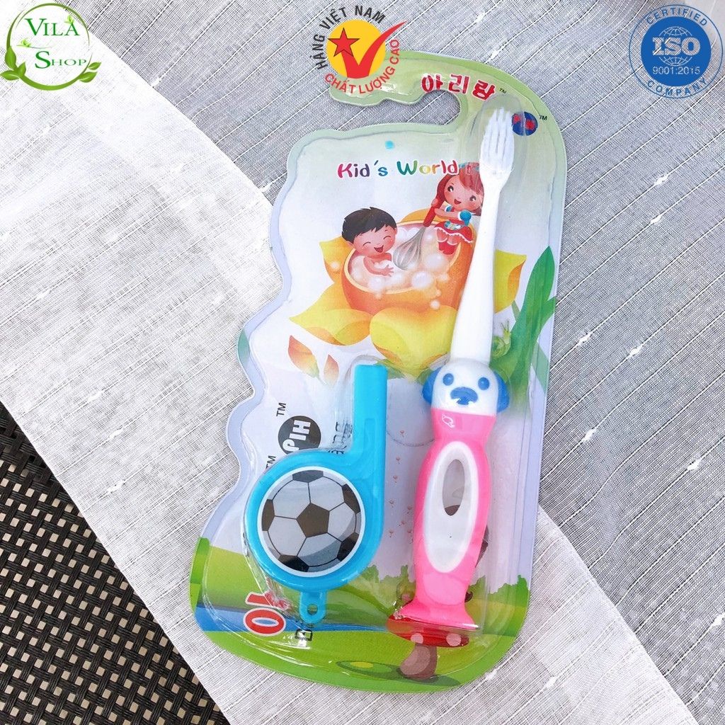 (TẶNG KÈM ĐỒ CHƠI) Bàn Chải Đánh Răng Trẻ Em Kids Words, Bàn Chải Bảo Vệ Chăm Sóc Răng Miệng Cho Bé