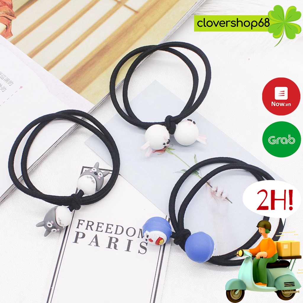 Chun buộc tóc hoạt hình ngộ nghĩnh 2 vòng dây - Dây buộc tóc 2 vòng dây   🍀 Clovershop68 🍀