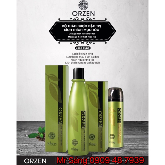 🇰🇷Obsidian-KOREA🇰🇷Combo dầu gội và massage kích thích mọc tóc Orzen Obsidian