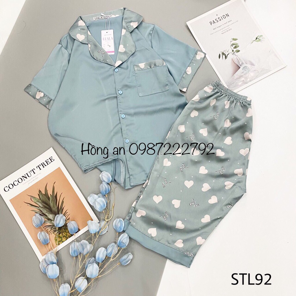 Bộ Lụa Lửng💛Bộ Pijama lụa quần ngố cao cấp đủ size cổ sen hoạ tiết kute (SIÊU MÁT MỊN)(ẢNH VIDEO THẬT) | BigBuy360 - bigbuy360.vn