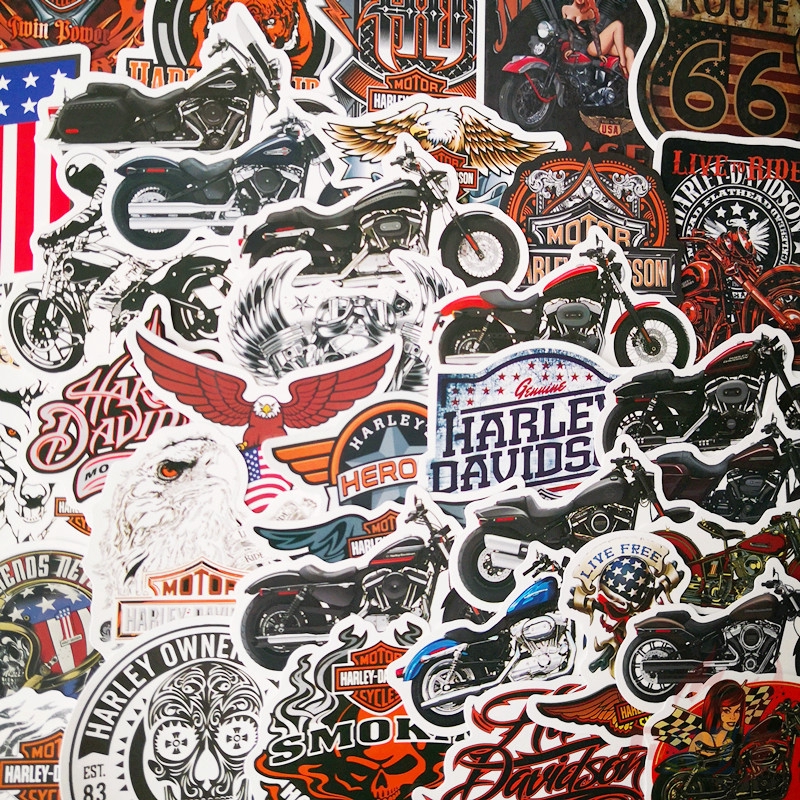 Set 50 sticker dán trang trí thủ công hình hoạt hình phong cách Hip hop Series 03