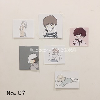 Set 6 tấm postcard cậu bé cute decor