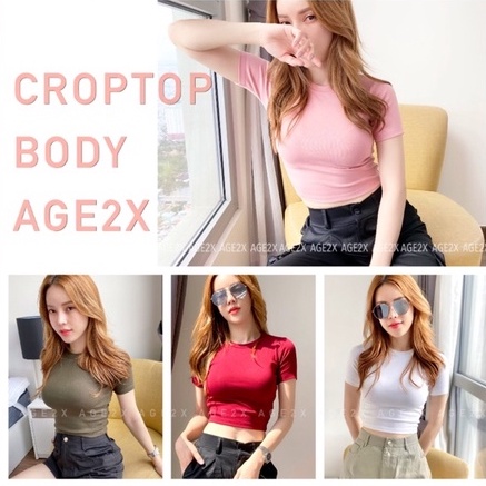 Áo croptop body thun borib AGE2X kiểu dáng thon gọn cho nữ &lt;55kg