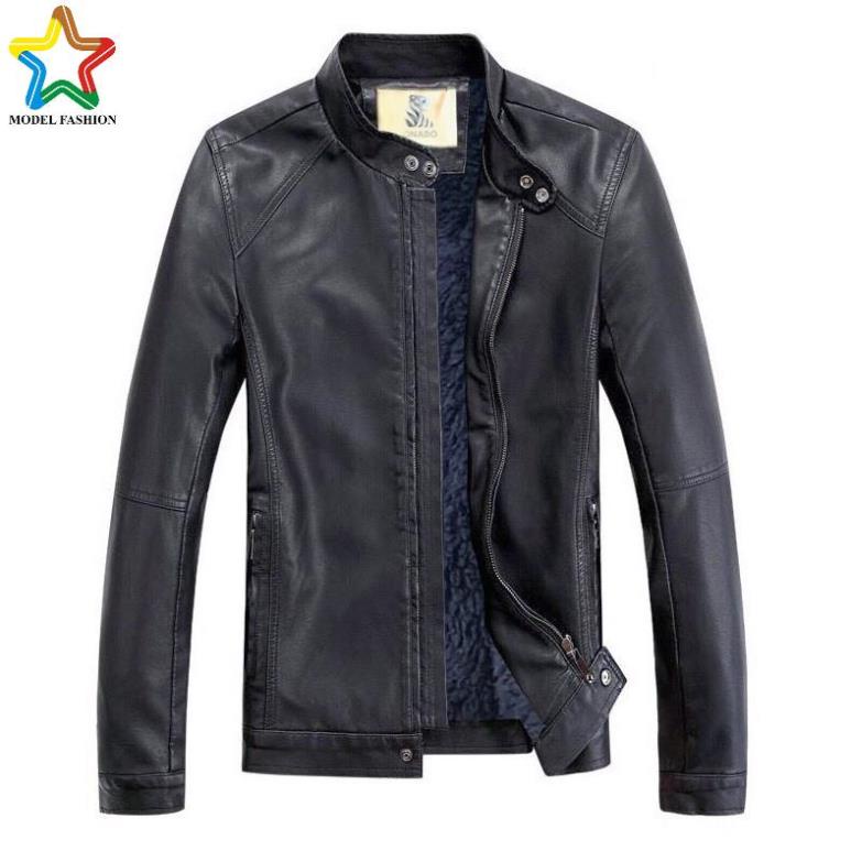 Áo Khoác Da Nam Lót Lông PHL Fashion BN12 Đen