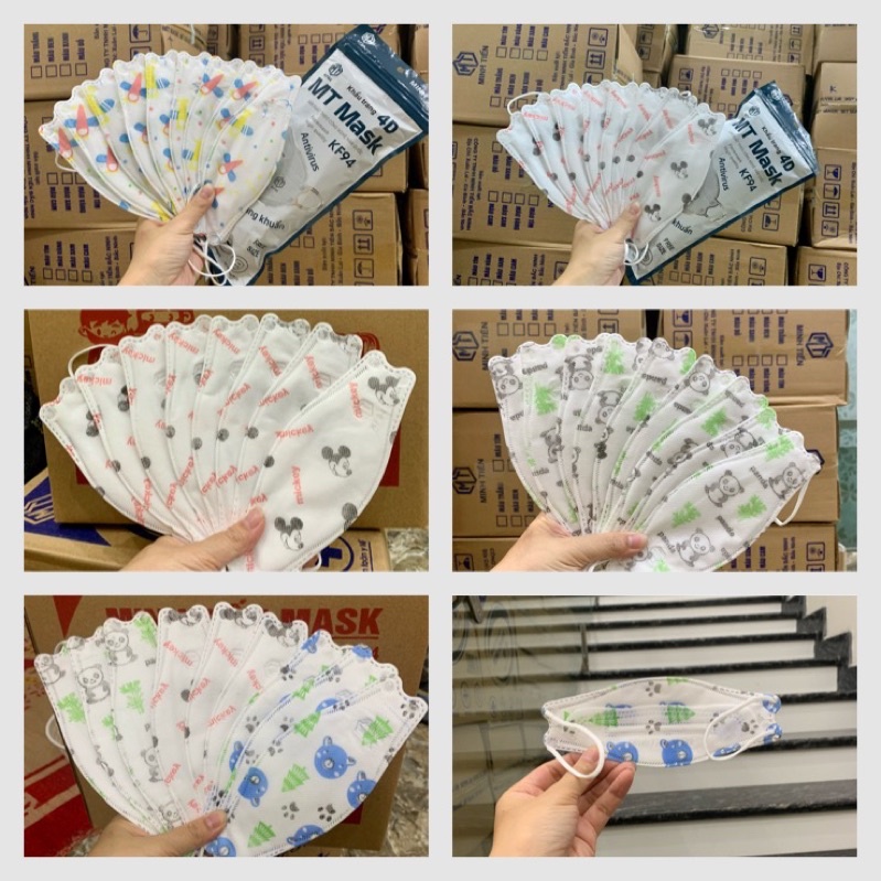 FREE SHIP 1 thùng khẩu trang kf94 trẻ em 300 chiếc. khẩu trang con cua