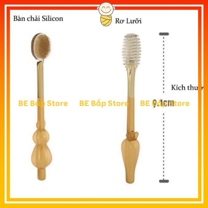 ⚡BÁN LỖ XIN ĐÁNH GIÁ 5 SAO⚡ Combo Rơ Lưỡi Và Bàn Chải Silicon Siêu Mềm Cho Bé 0-18 THÁNG Chống Nấm Lưỡi