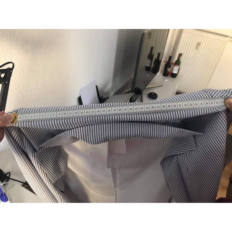 H&M Đức - Áo khoác blazer kẻ sọc auth new tag chính hãng cao cấp 2 hai lớp có độn vai nút túi thật