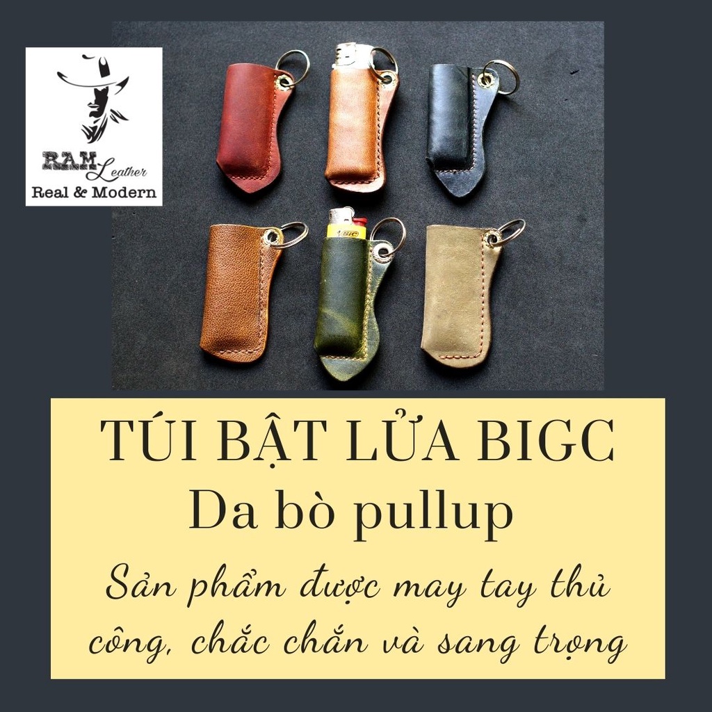 Túi đựng bật lửa BIGC da bò thật cao cấp - RAM Leather