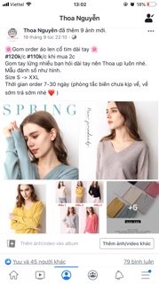 [Có sẵn] Áo len cổ tim tay dài