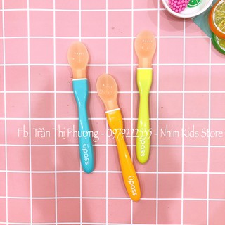 Thìa ăn dặm silicon Báo Nóng Siêu Mềm Upass