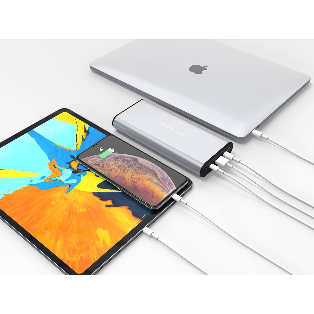 [Mã 159ELSALE hoàn 7% xu đơn 300K] Sạc dự phòng HyperJuice 27000mAh Dual Usb-C PD130W cho Macbook PC sử dụng cổng Usb-C