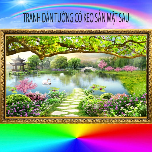 Tranh dán tường có keo sẵn mặt sau