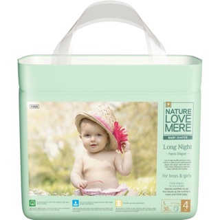 Mua 2 bịch bỉm tặng 1 khăn ướt] Bỉm quần chuyên đóng đêm Nature Love Mere - L30/XL24/XXL20