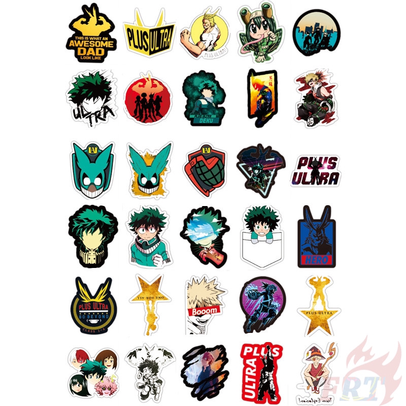 100Pcs/Set ❉ My Hero Academia Series A Stickers ❉ Midoriya Izuku Bakugou Katsuki Todoroki Shoto Anime Cartoon DIY Fashion Mixed Doodle Decals Stickers