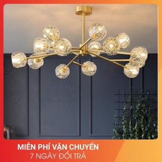 Đèn chùm pha lê OVANA 15 bóng trang trí kiểu dáng độc đáo hàng chuẩn pha lê K9 loại 1