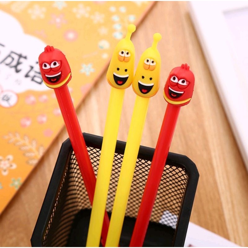 Bút mực cute gel nước đen giá rẻ hoạ tiết Larva' ShopMaeum610 BMN012